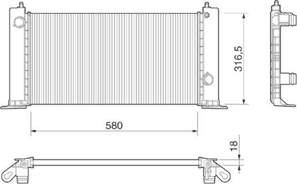 MAGNETI MARELLI Radiaator,mootorijahutus 350213188000